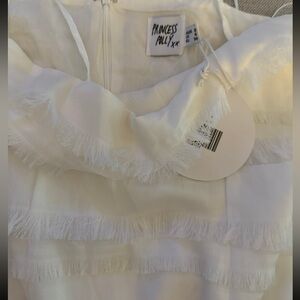 Princess Polly Ivory Fringe Mini Dress Molina